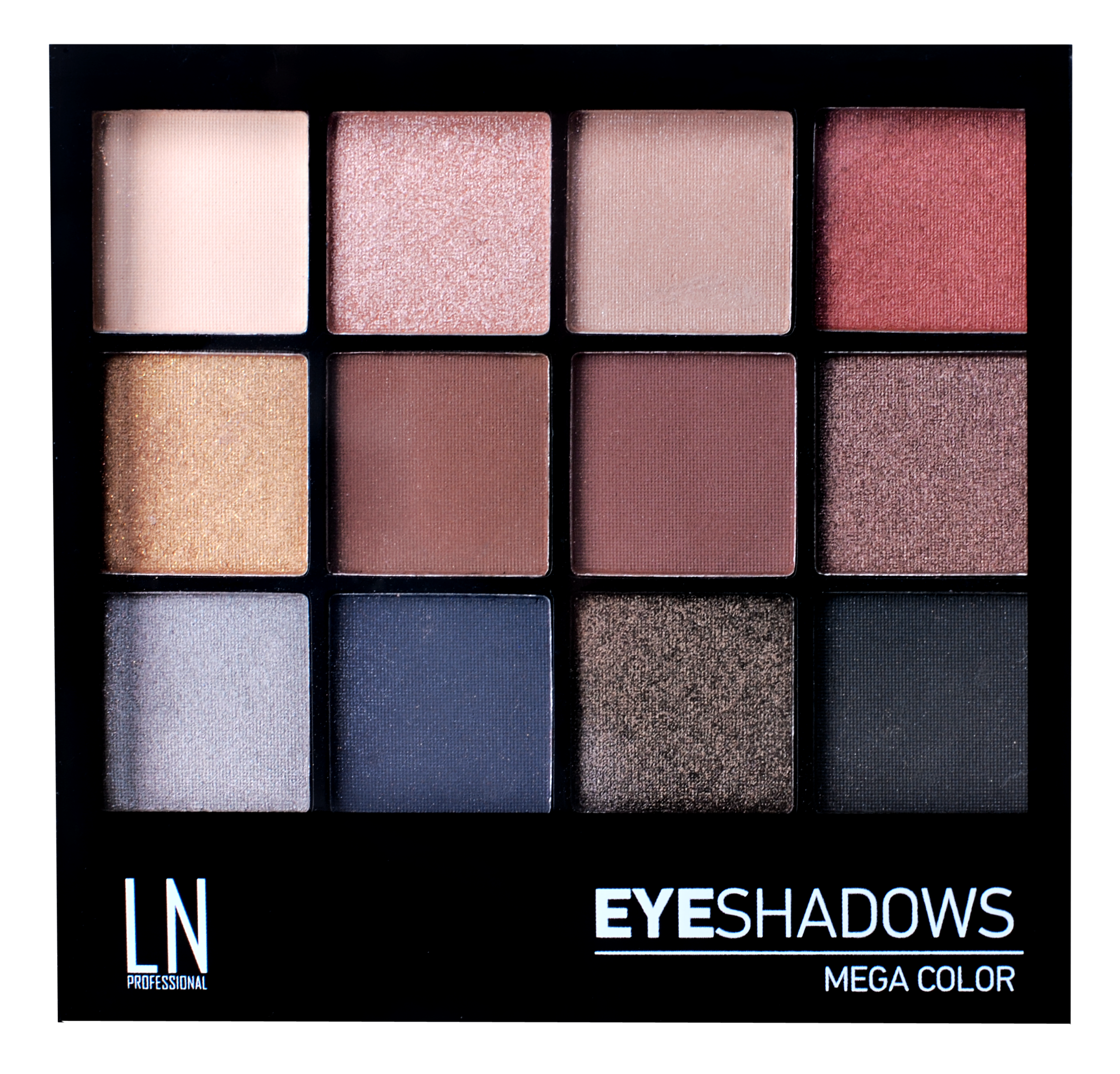 Палетка тіней LN Professional Mega Color Eyeshadows Kit, відтінок 12-2, 12 г - фото 1