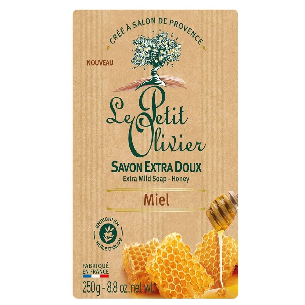Мило екстраніжне Le Petit Olivier 100% vegetal oils soap, мед, 250 г (3549620005622) - фото 1