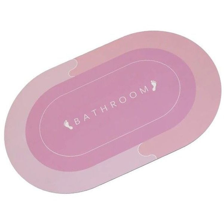 Коврик суперпоглащающий в ванную Stenson 80x50 см овальный розовый (26285) - фото 1