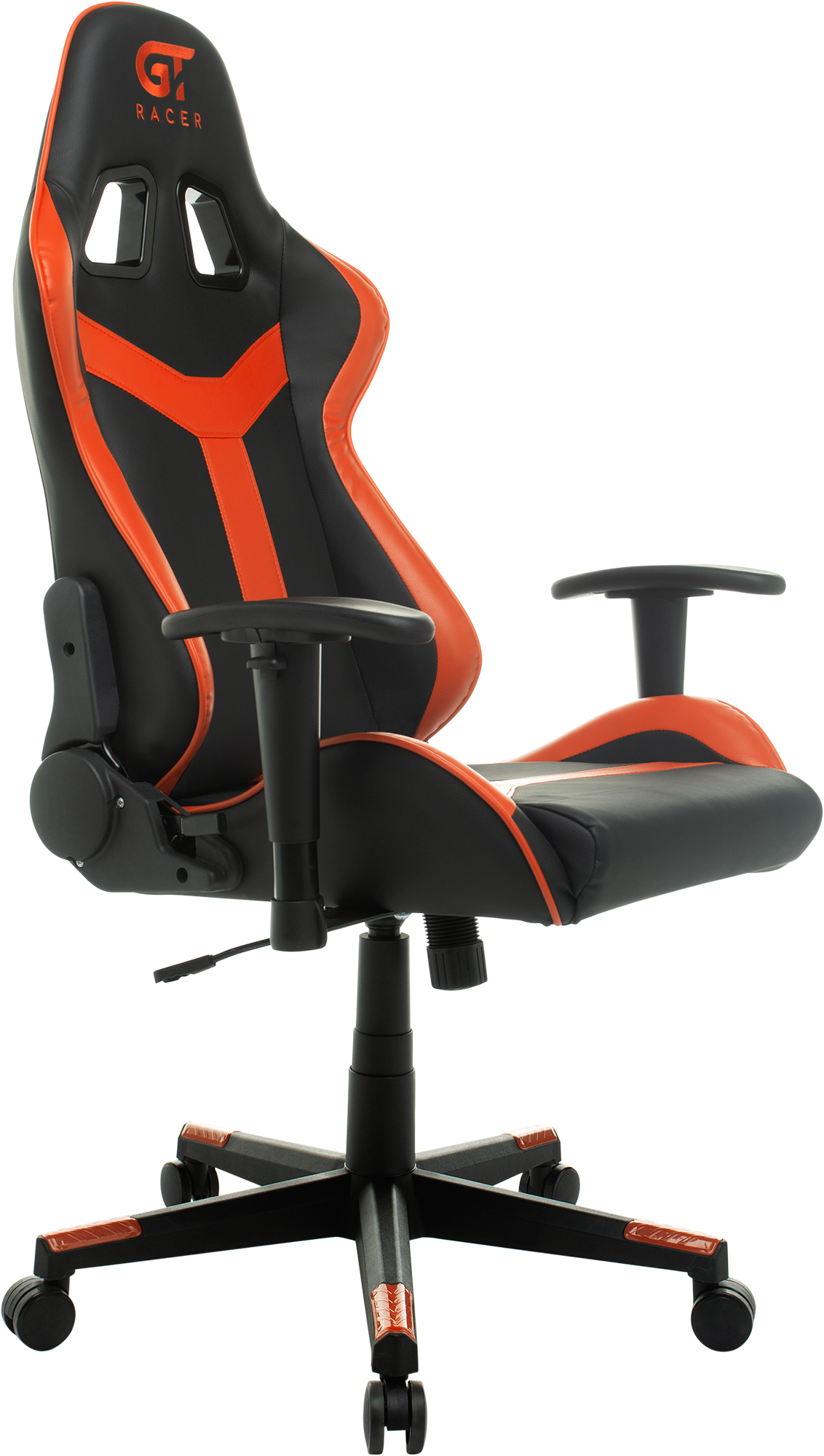Геймерское кресло GT Racer черное с оранжевым (X-2527 Black/Orange) - фото 2