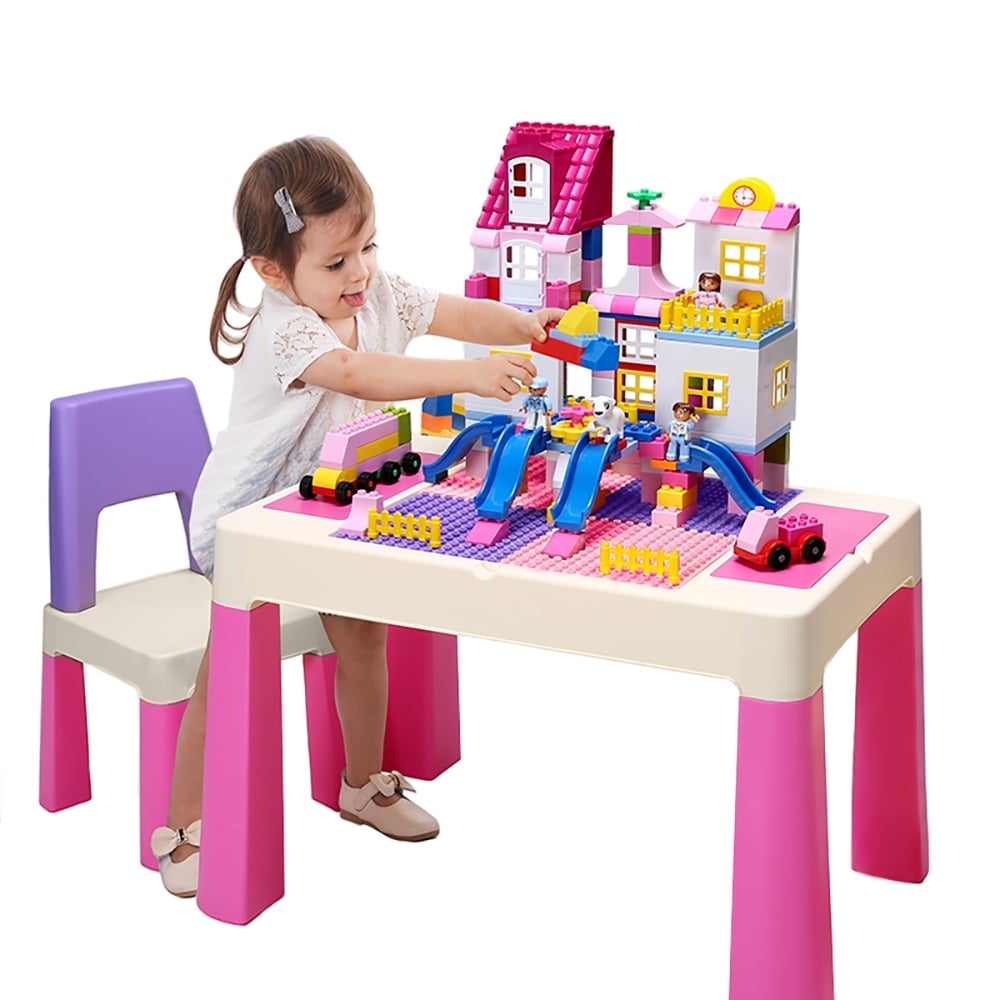 Детский функциональный столик и стульчик Poppet 5в1, розовый (PP-002P) - фото 5