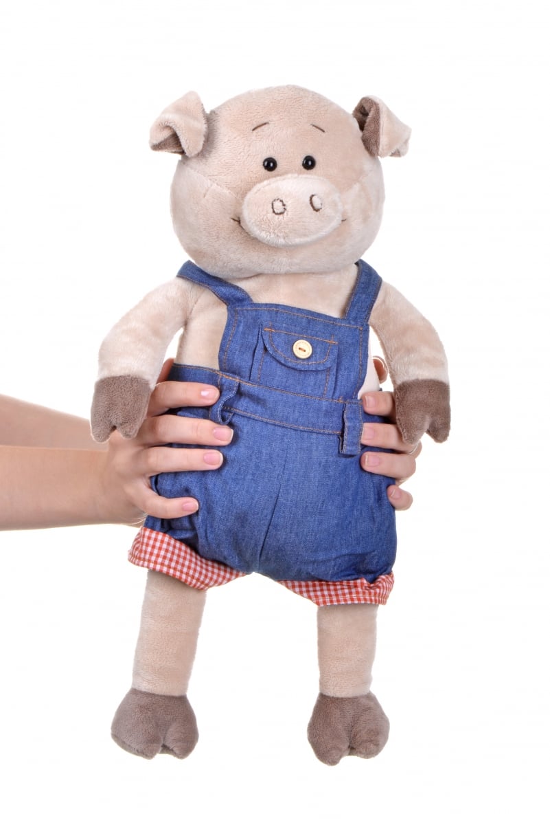 М'яка іграшка Same Toy Свинка у джинсовому комбінезоні, 45 см (THT711) - фото 3