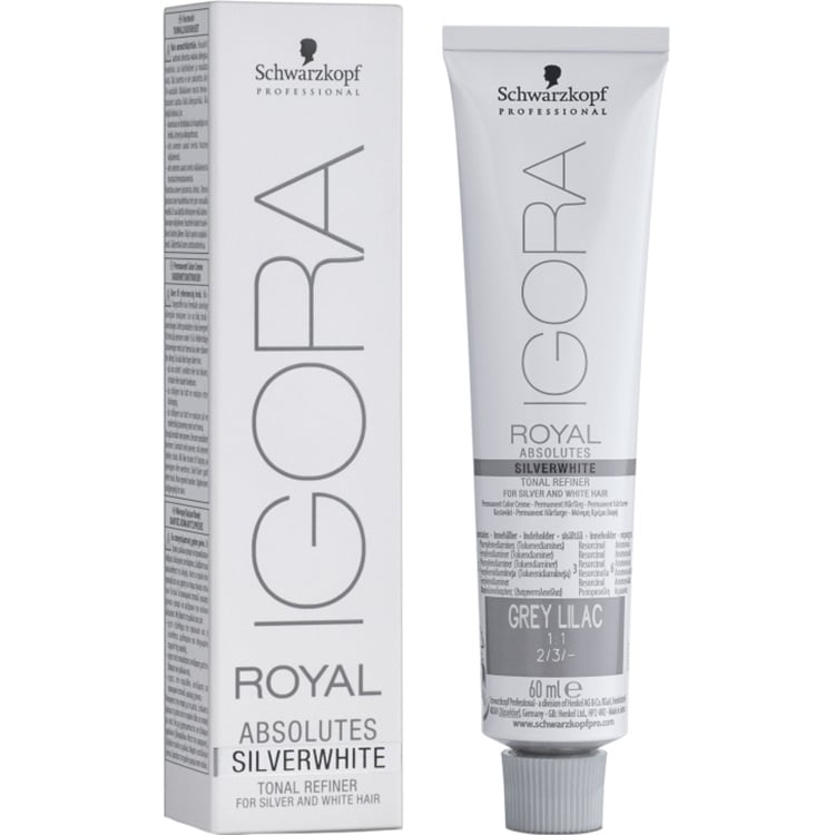 Перманентная краска для зрелых волос Schwarzkopf Professional Igora Royal Grey Lilac Absolutes Silver Whites тон Grey Lilac (серебро) 60 мл - фото 1