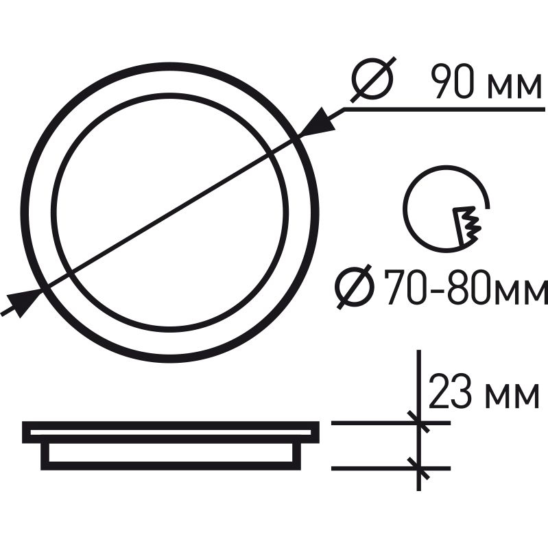 Светодиодный светильник Eurolamp LED Downlight NEW 5W 4000K круглый черный (LED-DLR-5/4(new)(black)) - фото 3