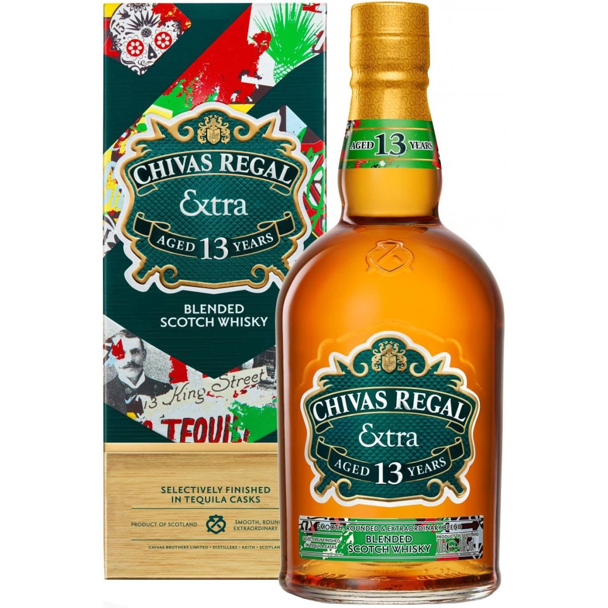Виски Chivas Regal Extra Tequila Cask Selection 13 yo Blended Scotch Whisky 40% 0.7 л, в подарочной упаковке - фото 1