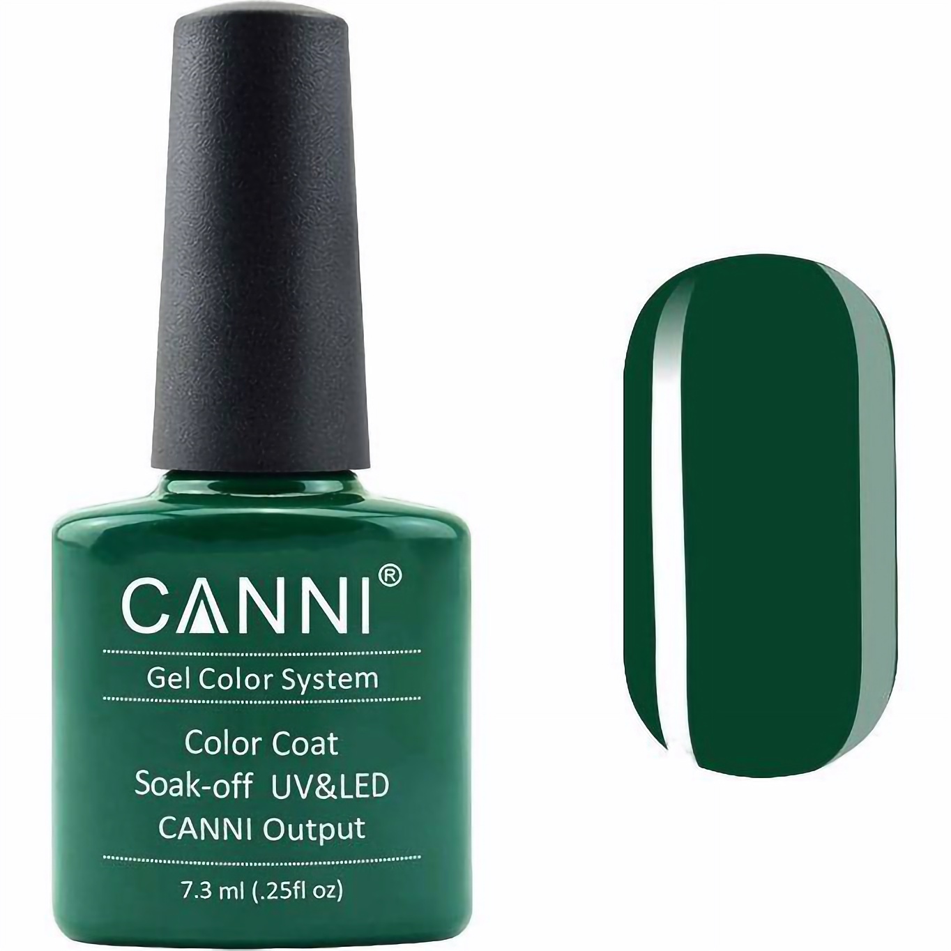 Гель-лак Canni Color Coat Soak-off UV&LED 134 насичений зелений 7.3 мл - фото 1