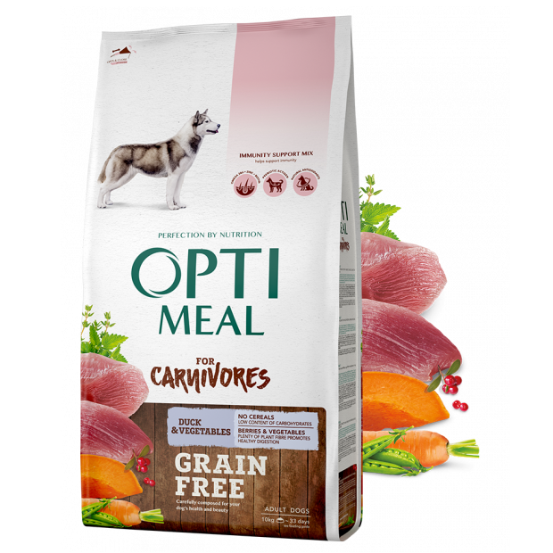 Беззерновий сухий корм для собак Optimeal, качка та овочі, 10 кг (B1731301) - фото 2