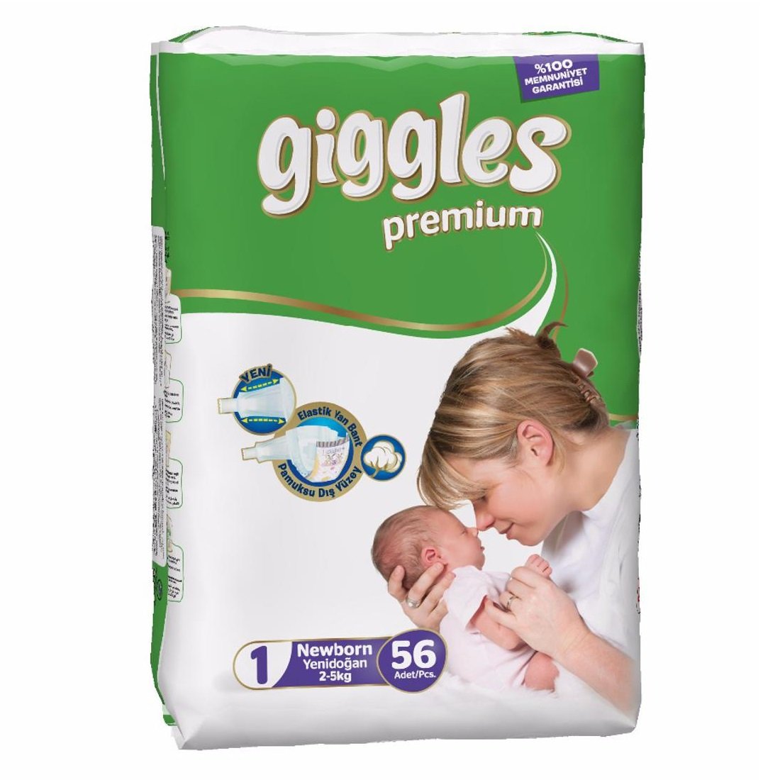 Підгузки дитячі Giggles Premium 1 (2-5 кг), 56 шт. - фото 1