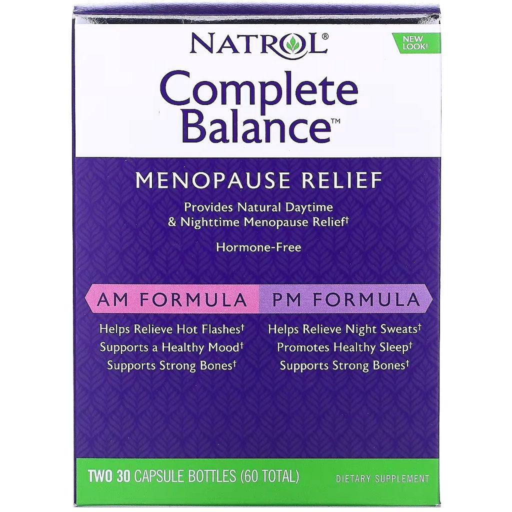 Полный комплекс для облегчения менопаузы Natrol Complete Balance Menopause Relief две баночки по 30 капсул в каждой - фото 2