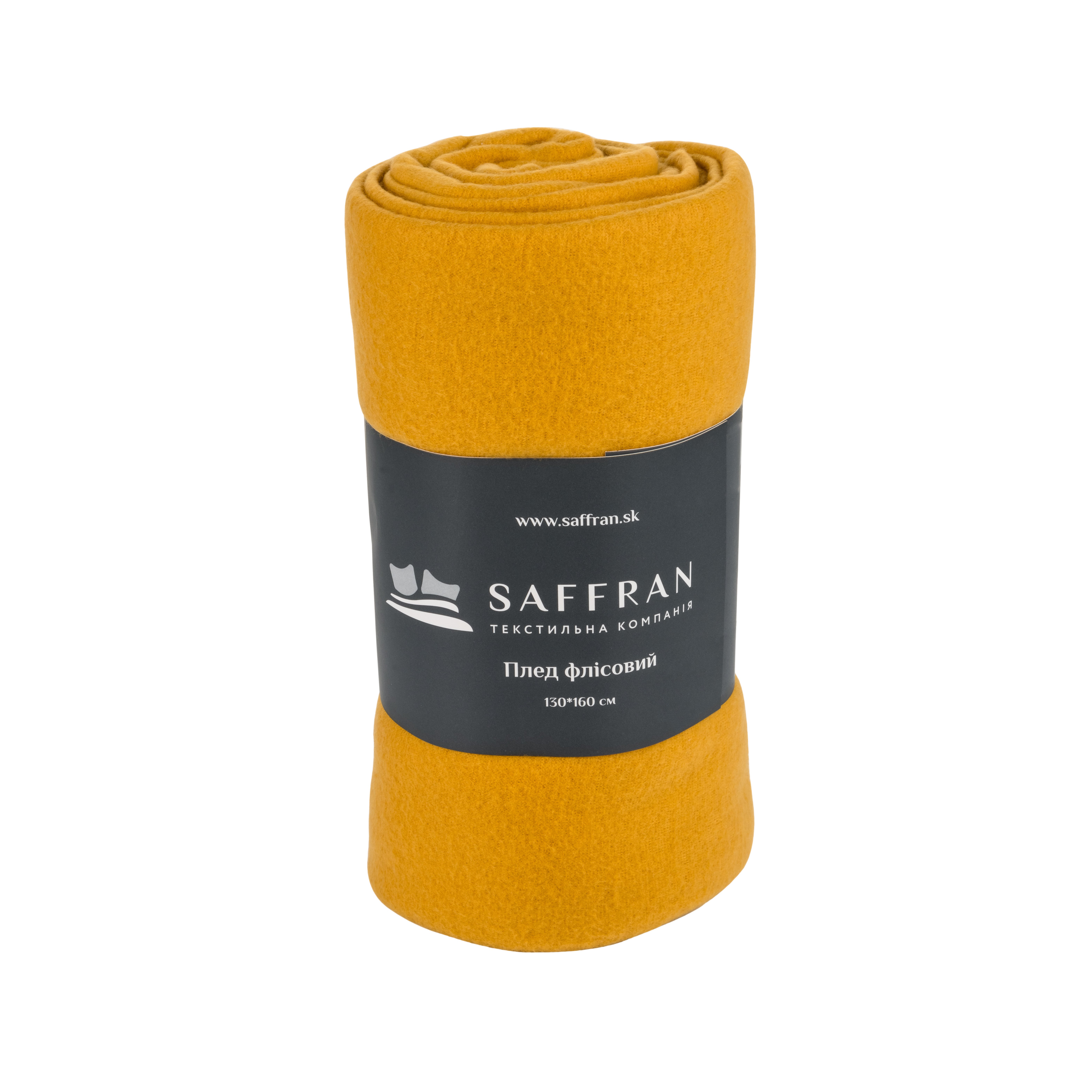 Плед флисовый Saffran 160х130 см горчичный (КП03789) - фото 1