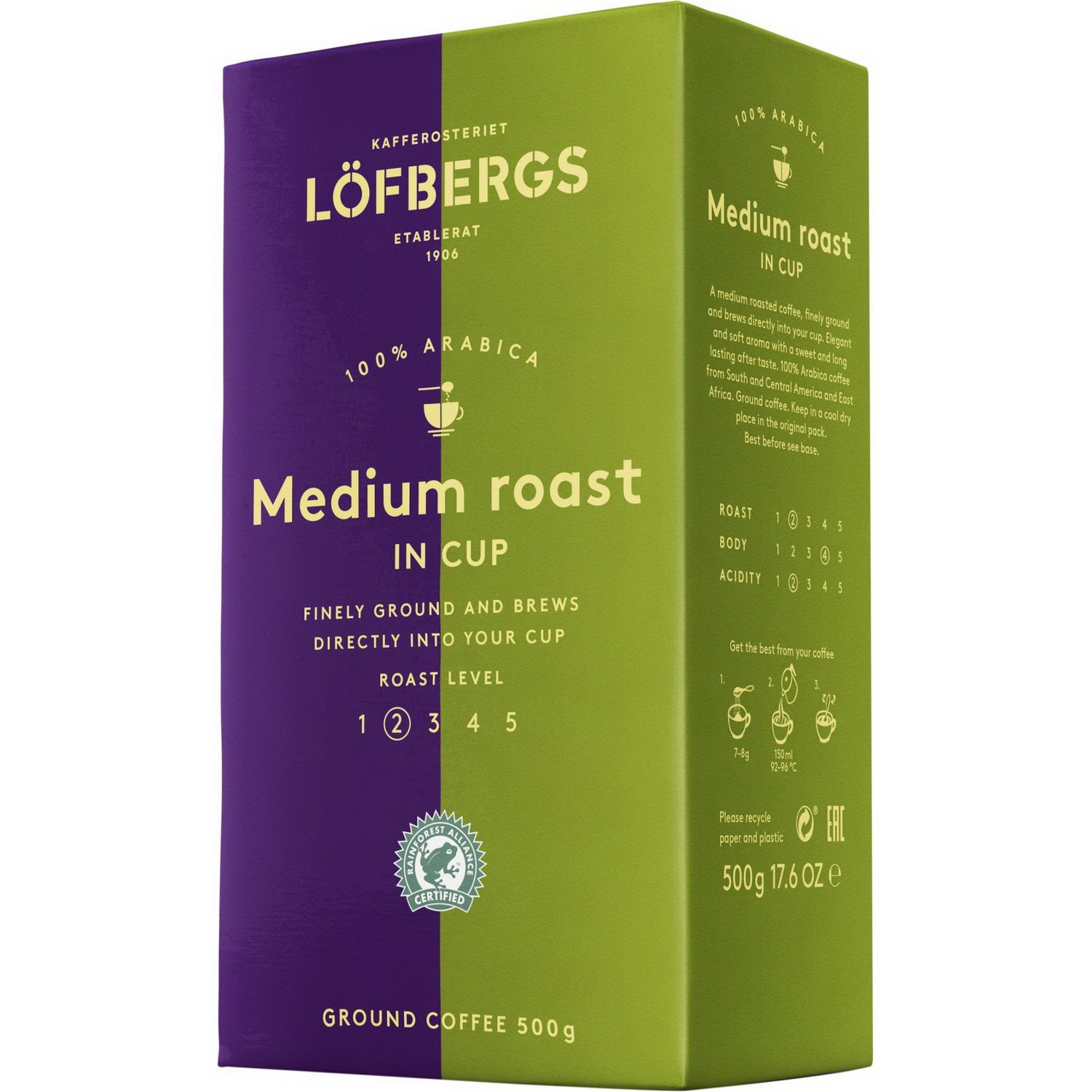 Кава мелена Lofbergs Medium Roast In Cup, для приготування в чашці, 500 г (902461) - фото 1