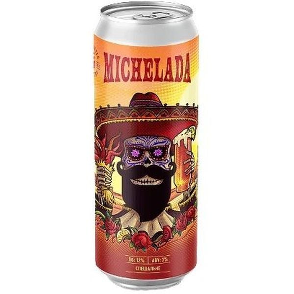 Пиво Beermaster Brewery Michelada, бурштинове, нефільтроване, 3%, з/б, 0,33 л - фото 1