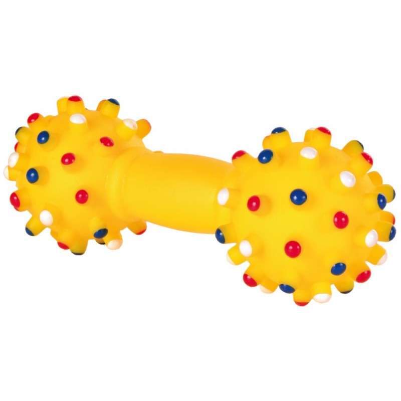 Игрушка для собак Trixie Гантель игольчатая с пищалкой, 14,5 см, в ассортименте (3357) - фото 1