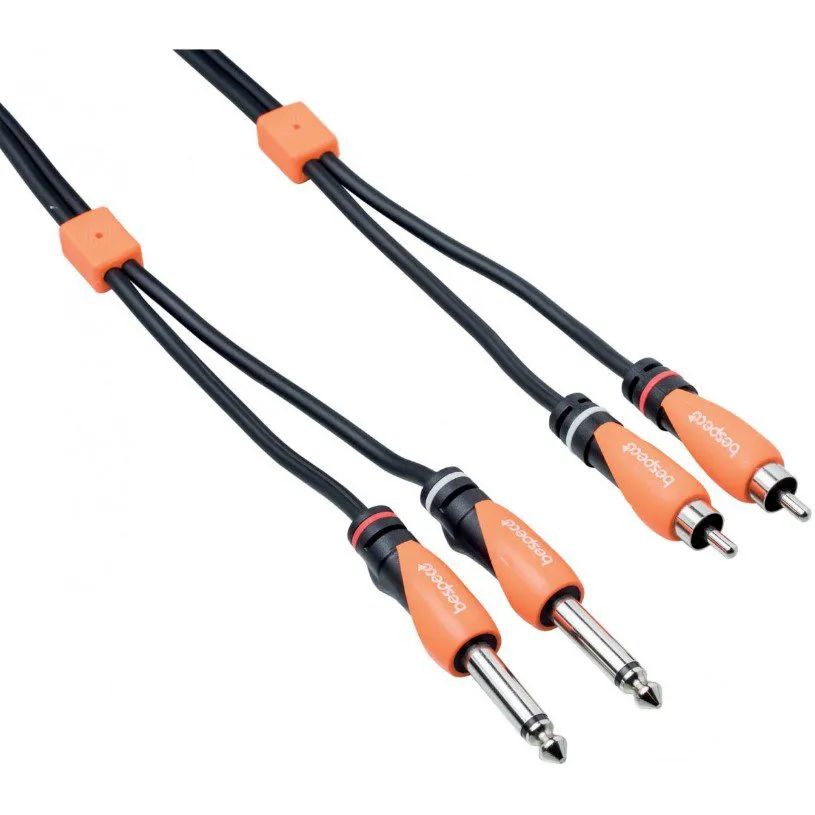 Комутаційний кабель Bespeco 2xJack 6.3 mono - 2xRCA SLY-2JR500 5м - фото 1