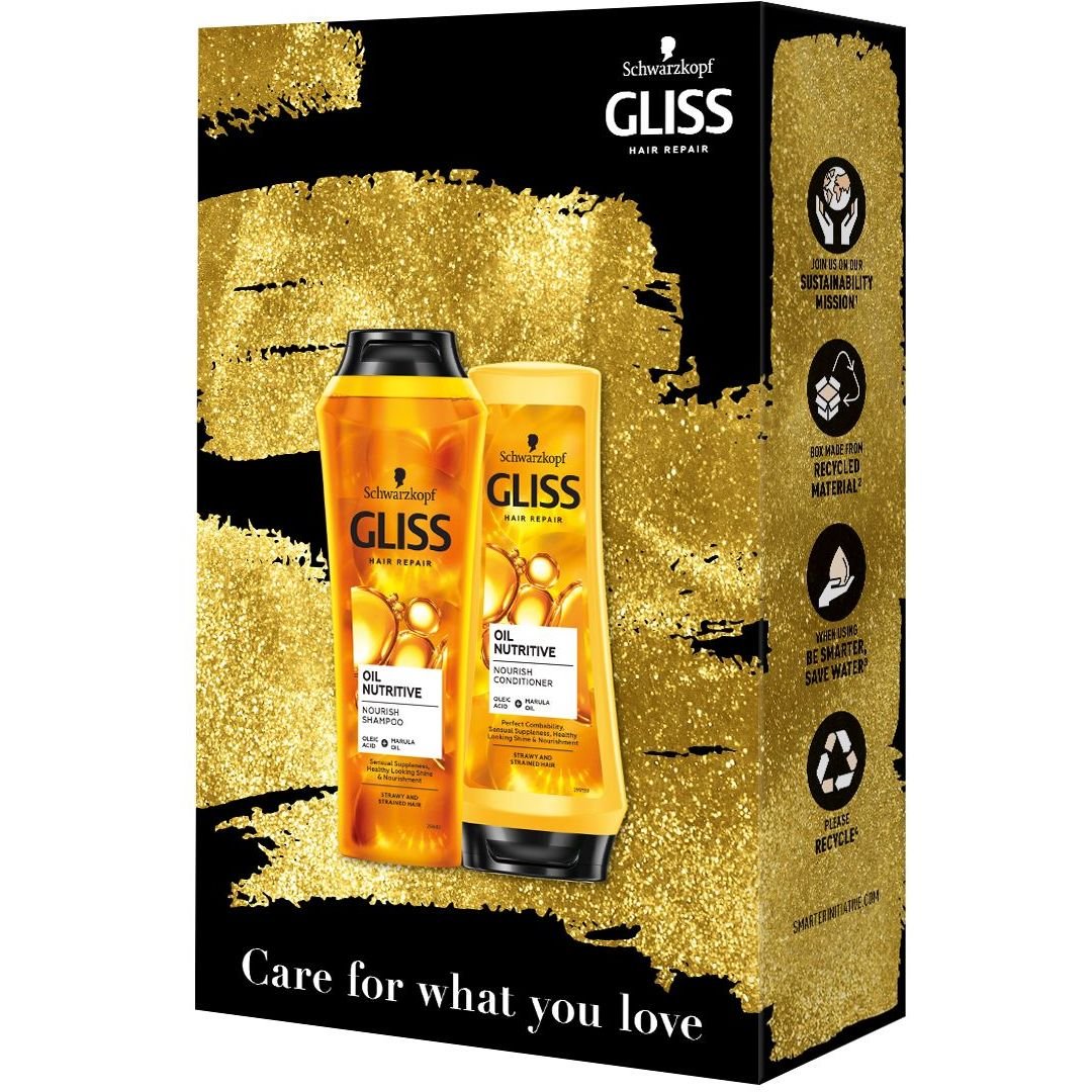 Набор Gliss Care with Oil Nutritive для сухих и поврежденных волос: Шампунь 250 мл + Бальзам 200 мл - фото 4