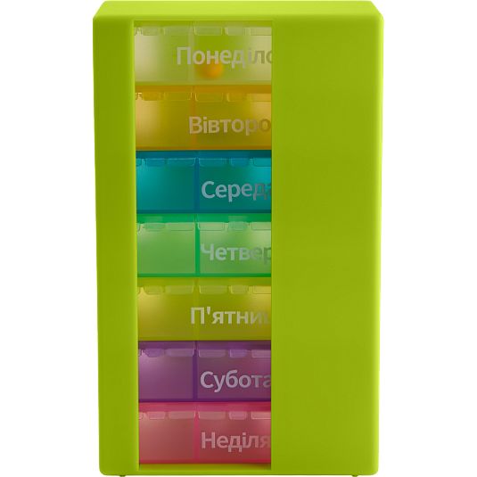 Органайзер для таблеток МВМ My Home PC-01, 7 дней 14.2х8.6х4.7 см зеленый (PC-01 GREEN) - фото 2