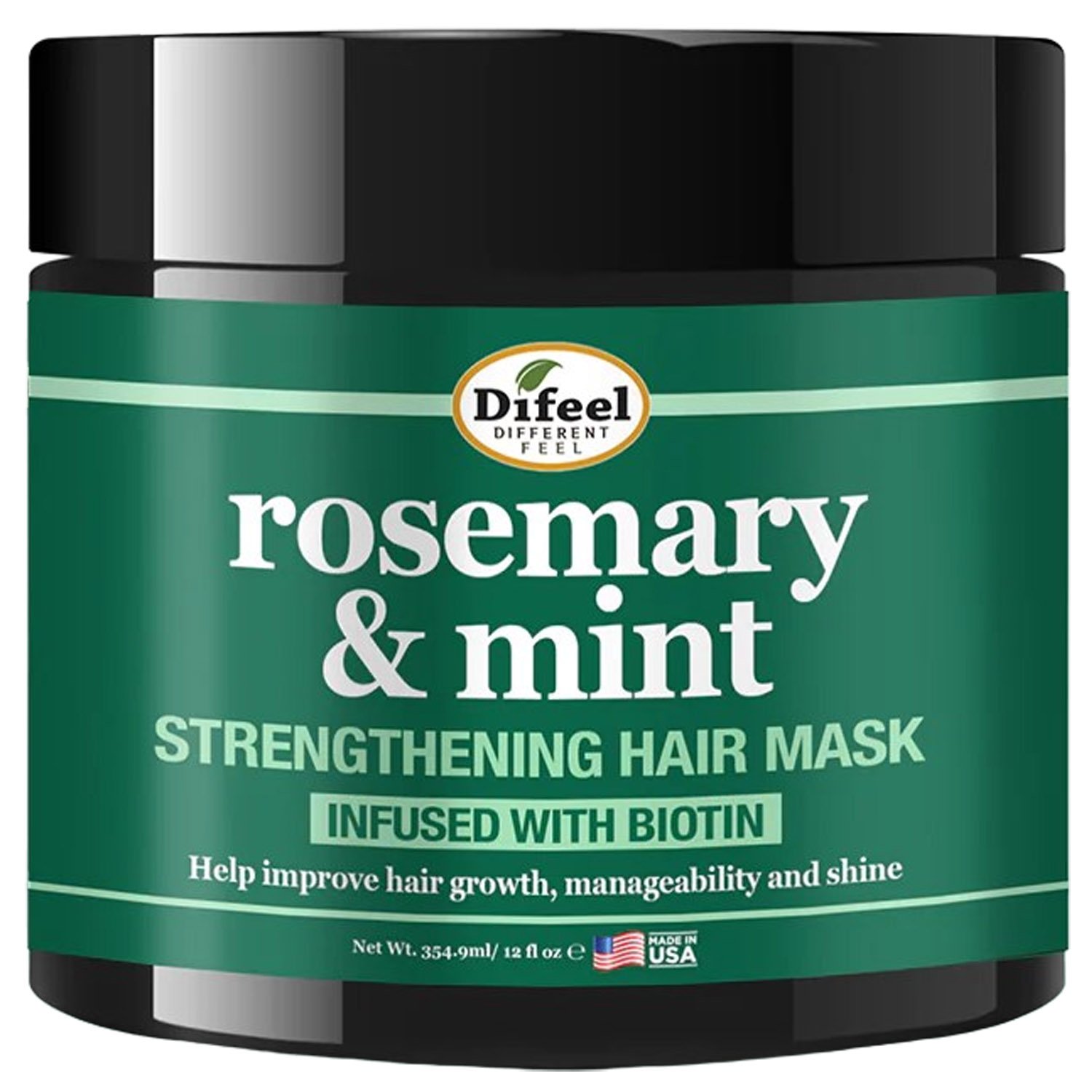 Маска для волос Difeel Rosemary and Mint Strengthening Hair Mask with Biotin, 340 г - фото 1