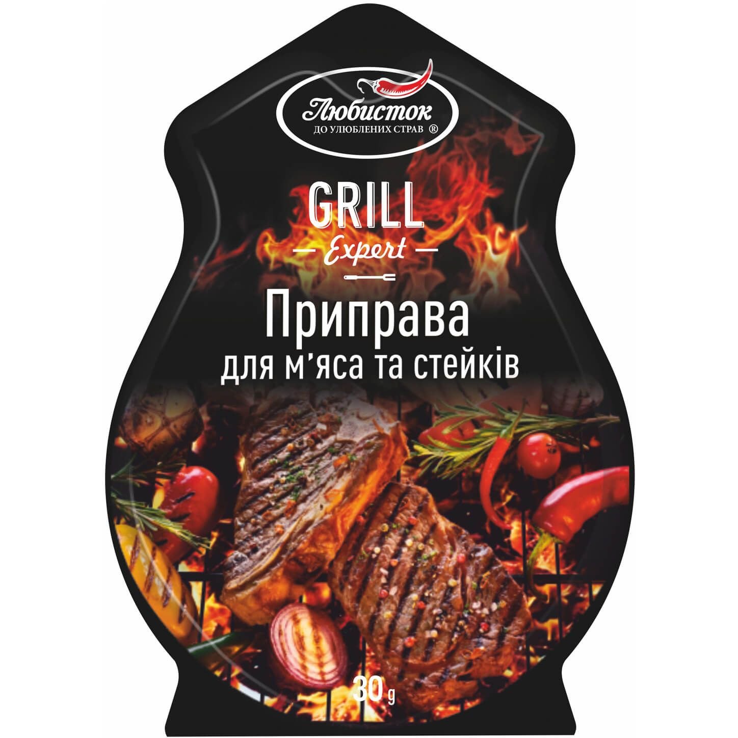 Приправа Любисток Grill Expert для м'яса та стейків 30 г (740230) - фото 1