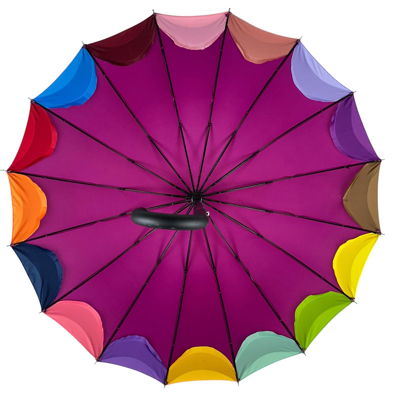 Жіноча парасолька-палиця напівавтомат Susino 102 см фіолетова - фото 4