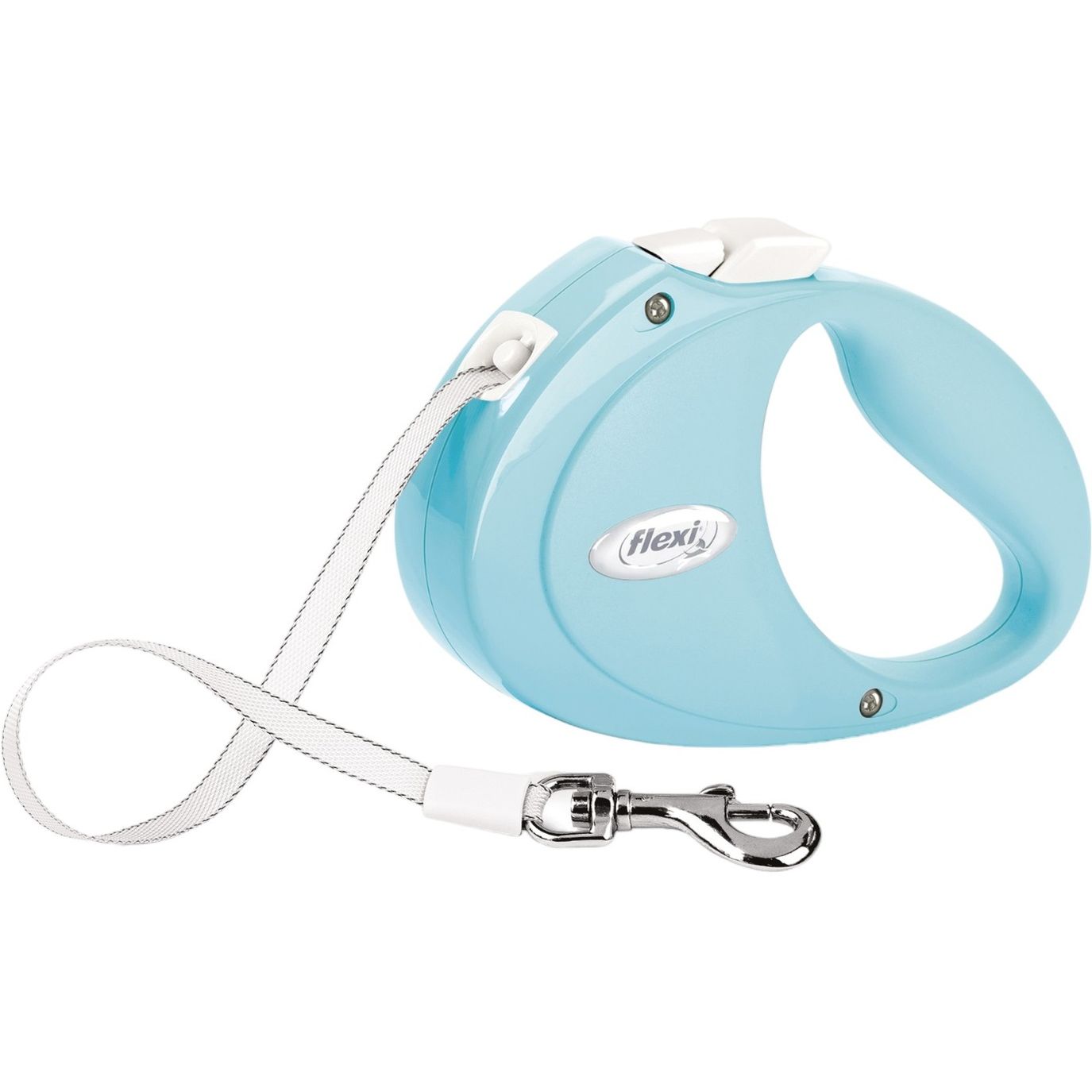 Рулетка-повідець Flexi Puppy S для собак стрічка 2 м до 12 кг світло голуба - фото 1