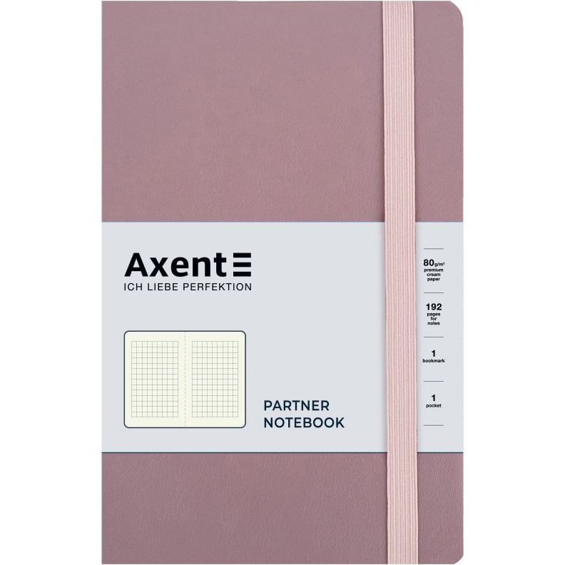 Книга записна Axent Partner Soft Earth Colors A5- в клітинку 96 аркушів рожева (8620-03-A) - фото 1