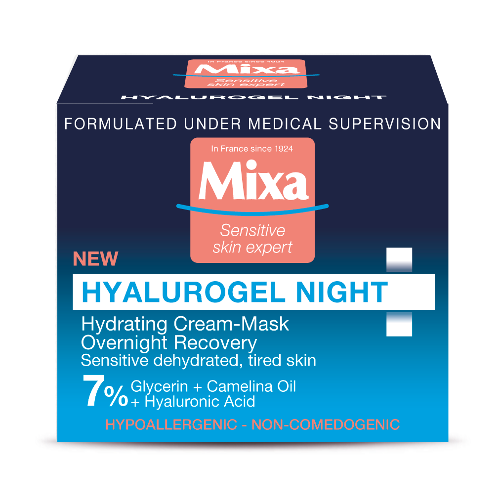 Нічний крем-маска Mixa Hydrating Hyalurogel Night для зневодненої чутливої шкіри, 50 мл (D3376401) - фото 2