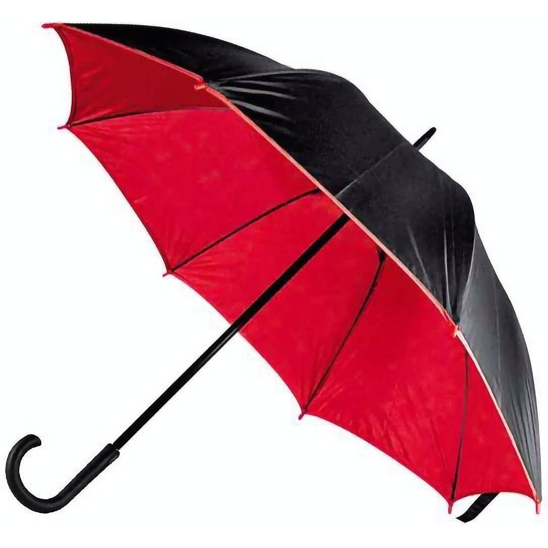 Зонт-трость Bergamo Bloom, черный с красным (71250-5) - фото 1