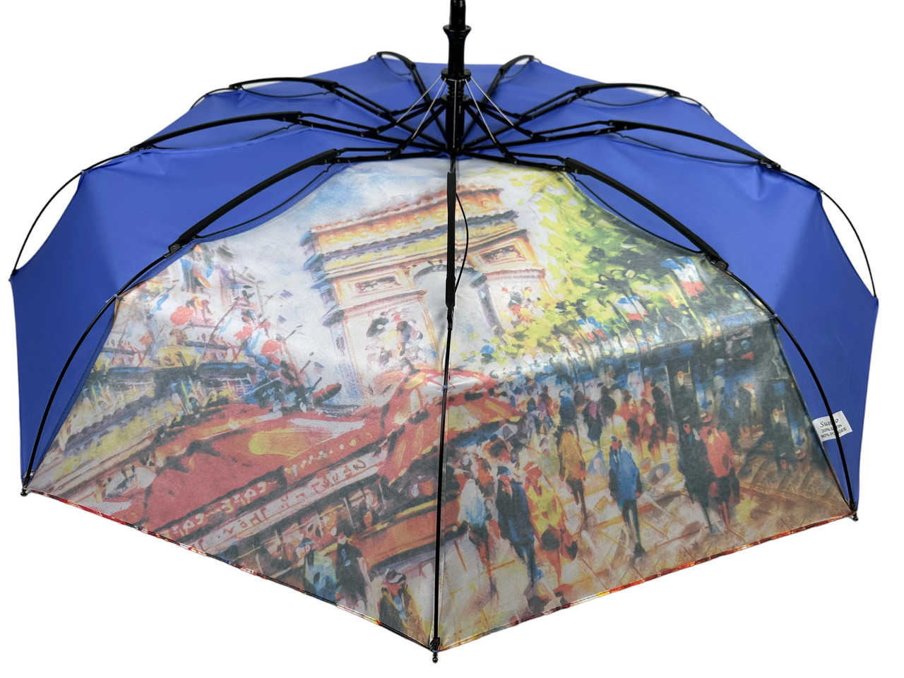 Женский складной зонтик полуавтомат Susino 96 см синий - фото 5