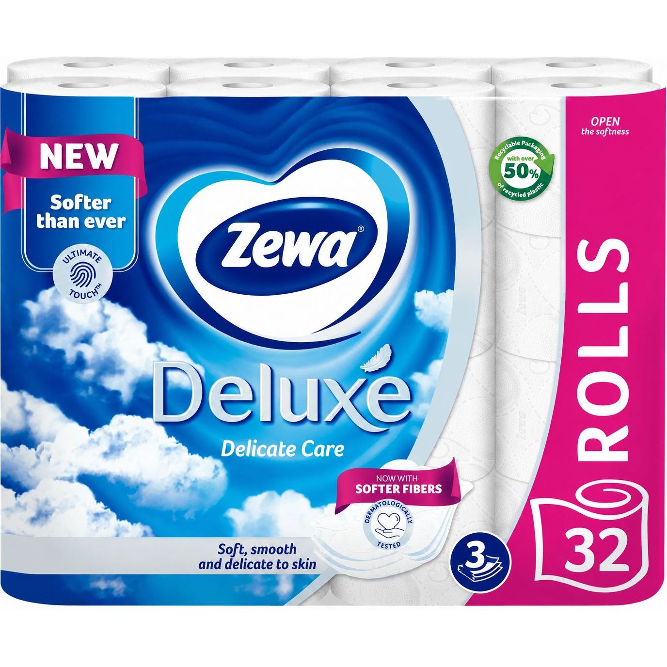 Туалетний папір Zewa Deluxe тришаровий 32 рулони білий купити у