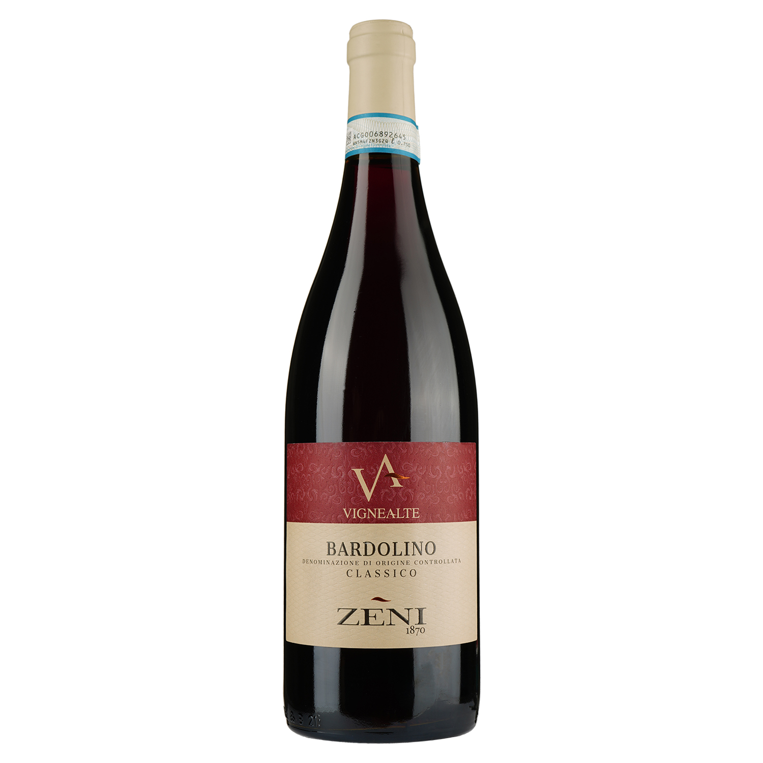 Вино Zeni Bardolino Classico, 12,3%, 0,75 л - фото 1