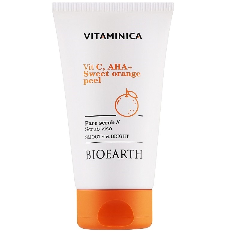 Скраб-пілінг Bioearth Vitaminica Vit C, Aha + Sweet Orangel Peel 150 мл - фото 1