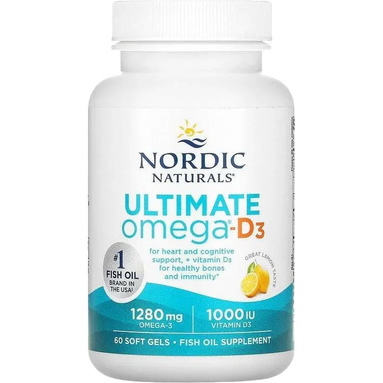 Рыбий жир Nordic Naturals Ultimate Omega-D3 со вкусом лимона 60 капсул - фото 1