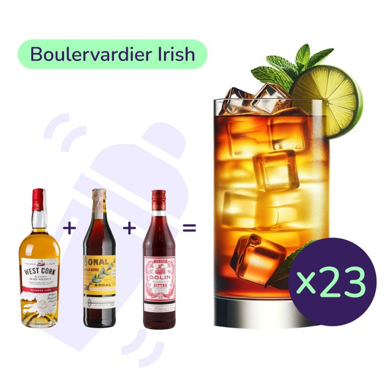 Коктейль Boulervardier Irish (набор ингредиентов) х23 на основе West Cork Bourbon Cask - фото 1