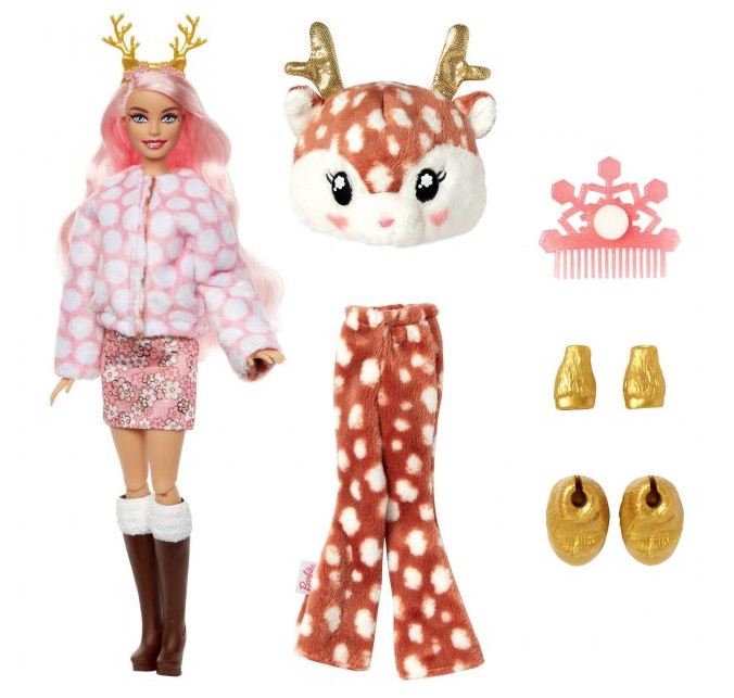 Кукла Barbie Cutie Reveal Зимний блеск в костюме оленя, 30 см (HJL61) - фото 3