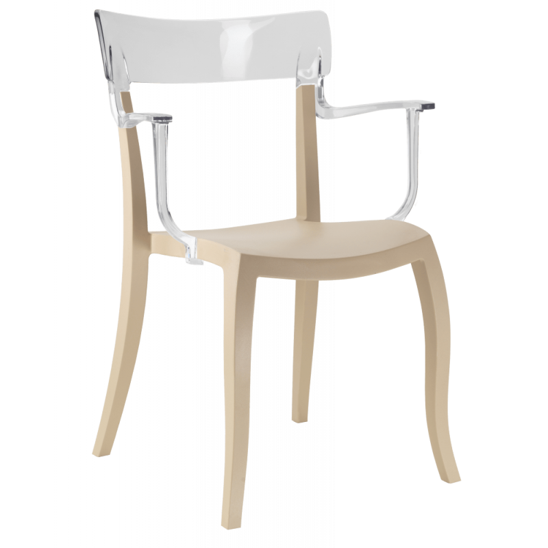 Крісло Papatya Hera-K пісочно-бежеве сидіння, верх прозоро-чистий (873413) - фото 1