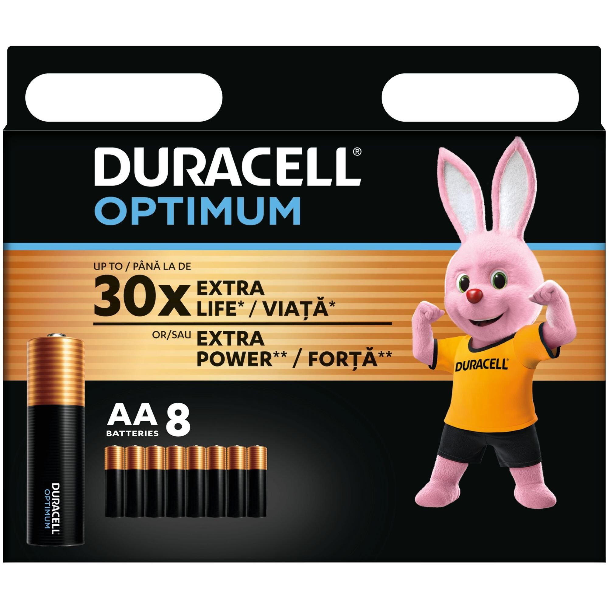 Щелочные батарейки пальчиковые Duracell Optimum 1.5 V AA LR6, 8 шт. (5000394158931) - фото 1