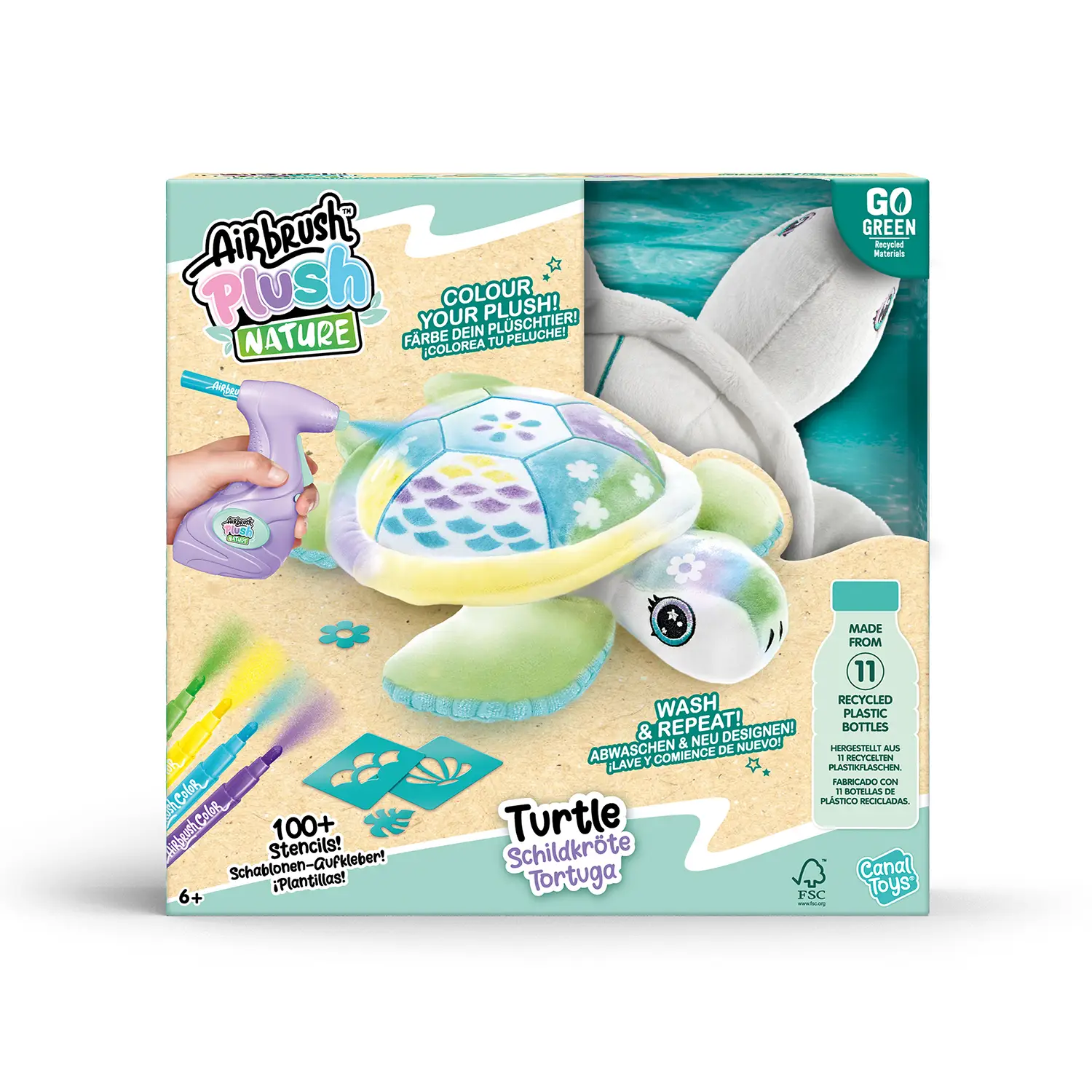 Набір для творчості Canal Toys DIY Airbrush Plush Nature Черепаха зелена (OFG280) - фото 9