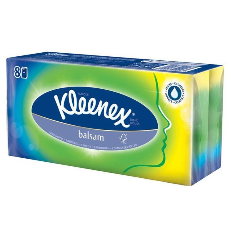 Носовички Kleenex Balsam 72 шт. (8 упаковок по 9 шт.) - фото 1