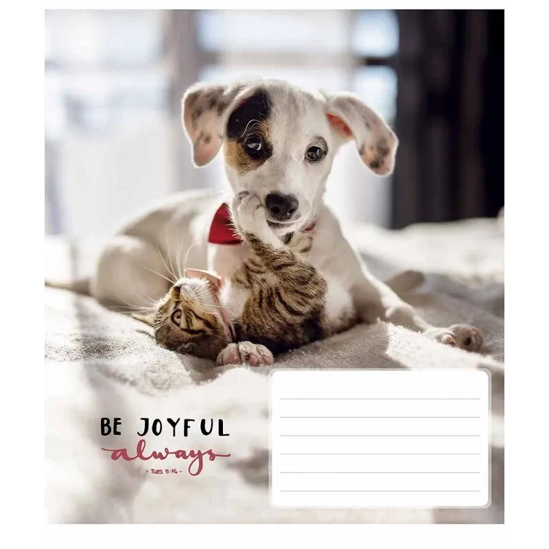 Тетрадь ученическая Школярик Be joyful always 012-3263L-3 в линию 12 листов - фото 1