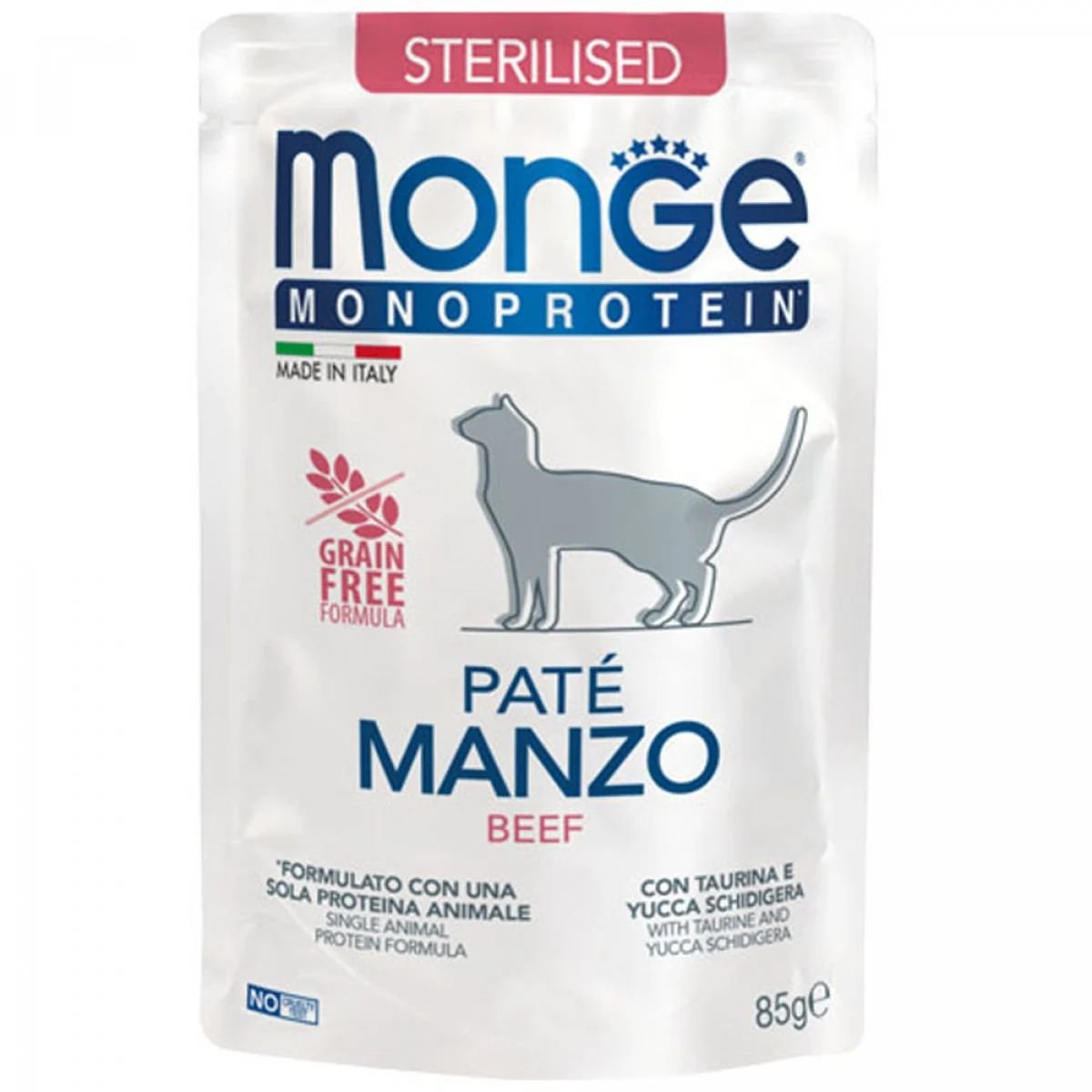 Влажный корм Monge Cat Monoprotein Sterilised говядина, 85 г (70013741) - фото 1