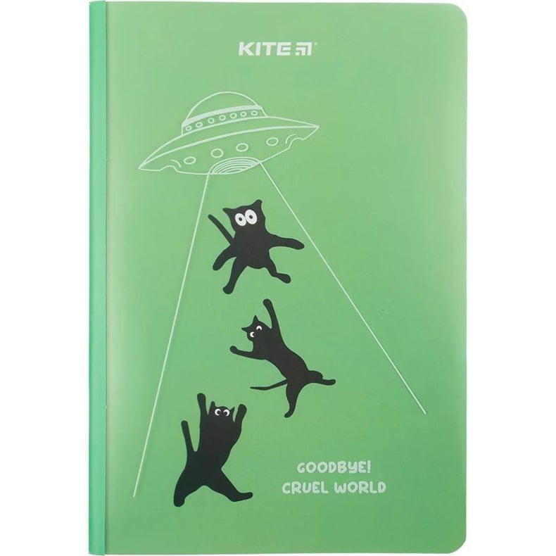 Блокнот для записей Kite Cruel world A5+ в клеточку 40 листов зеленый (K23-460-2) - фото 1