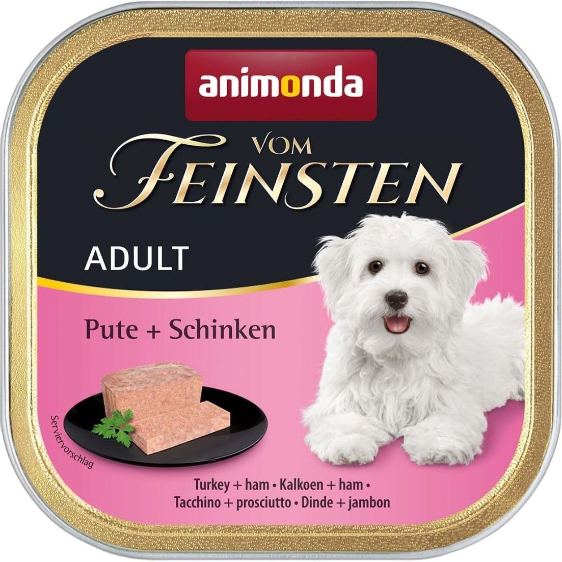 Вологий беззерновий корм для собак Animonda Vom Feinsten Adult Turkey + Ham, з індичкою та шинкою, 150 г - фото 1