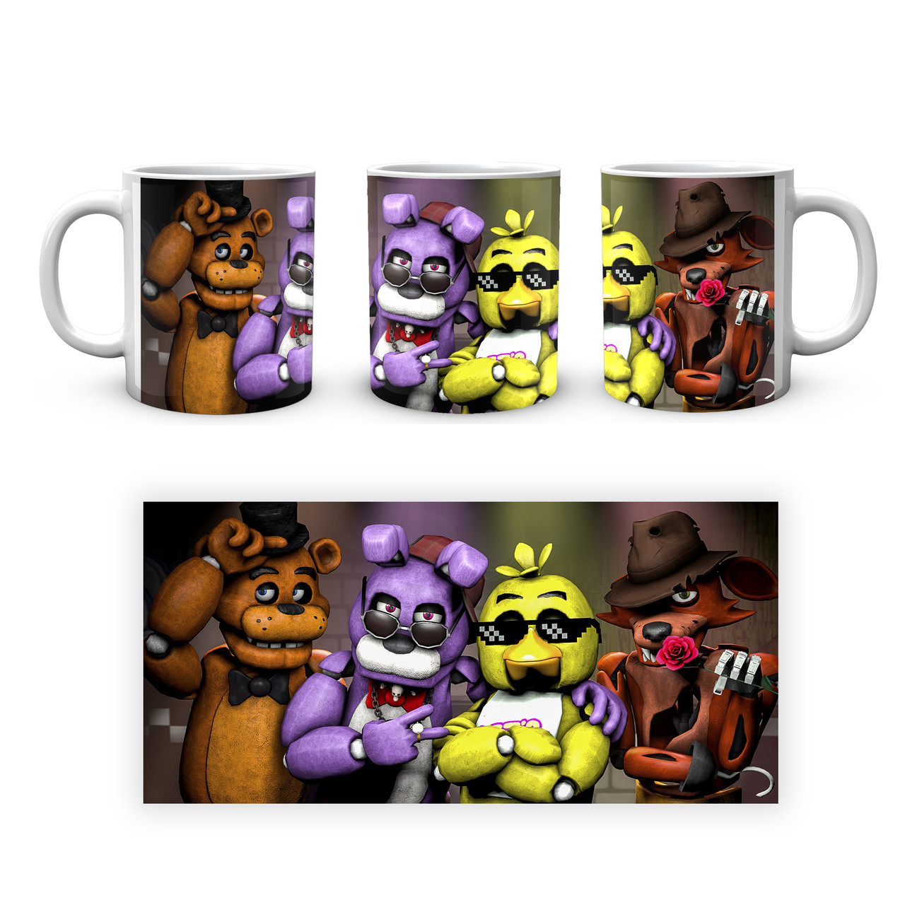 Кружка GeekLand Five Nights At Freddys Пять ночей с Фредди Аниматроники в костюмах FN.02.390 - фото 4