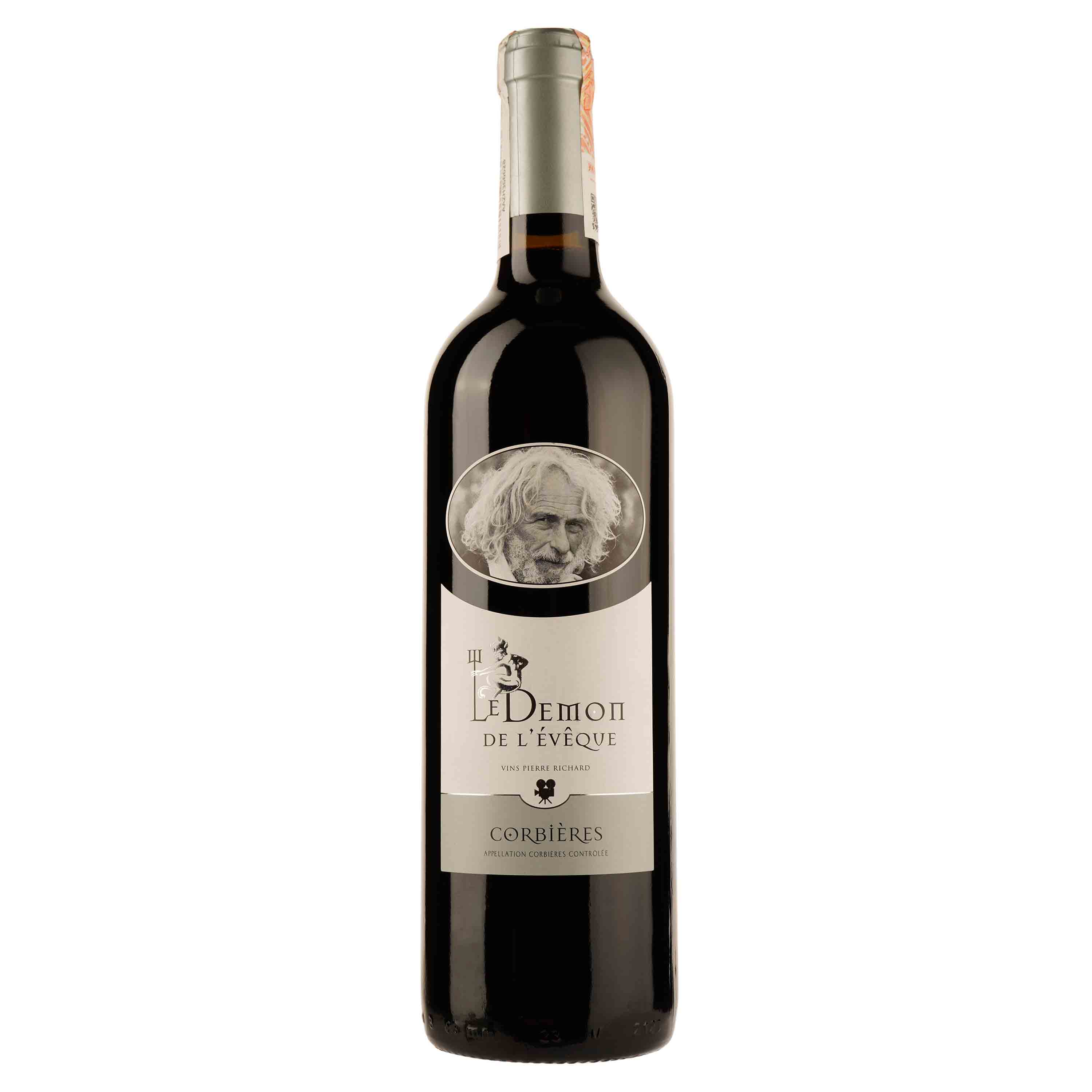 Вино Vins de Pierre Richard Le Demon De l'Eveque Rouge Corbiéres, красное, сухое, 0,75 л - фото 1