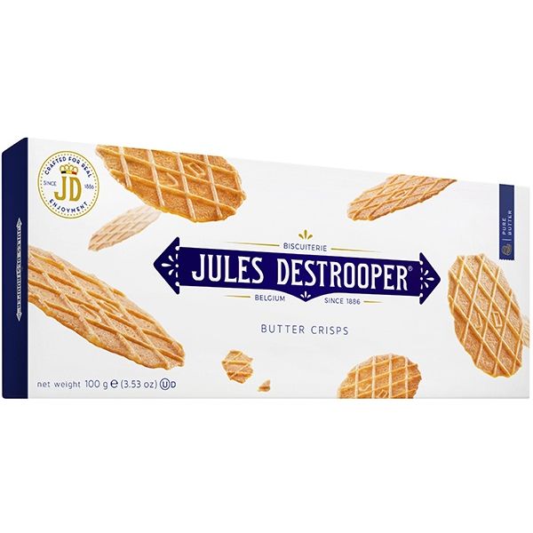 Печенье вафельное Jules Destrooper Butter Crisps сливочное 100 г - фото 1