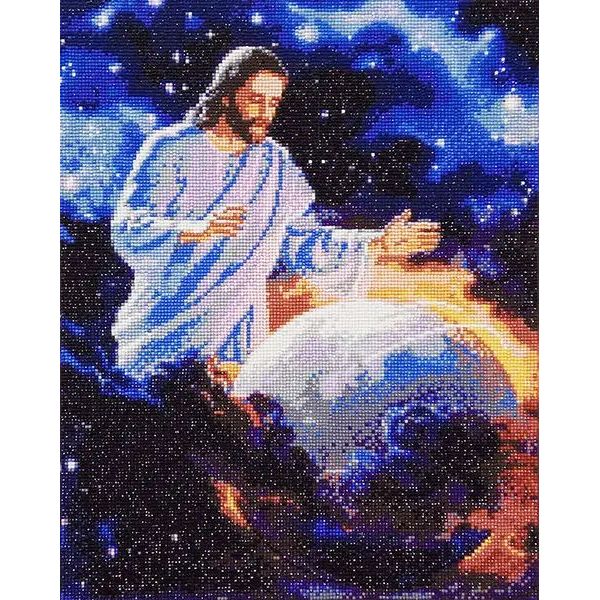 Алмазная вышивка Josef Otten икона Иисус оберегает мир, на подрамнике 40x50 см (1305849754.0) - фото 1