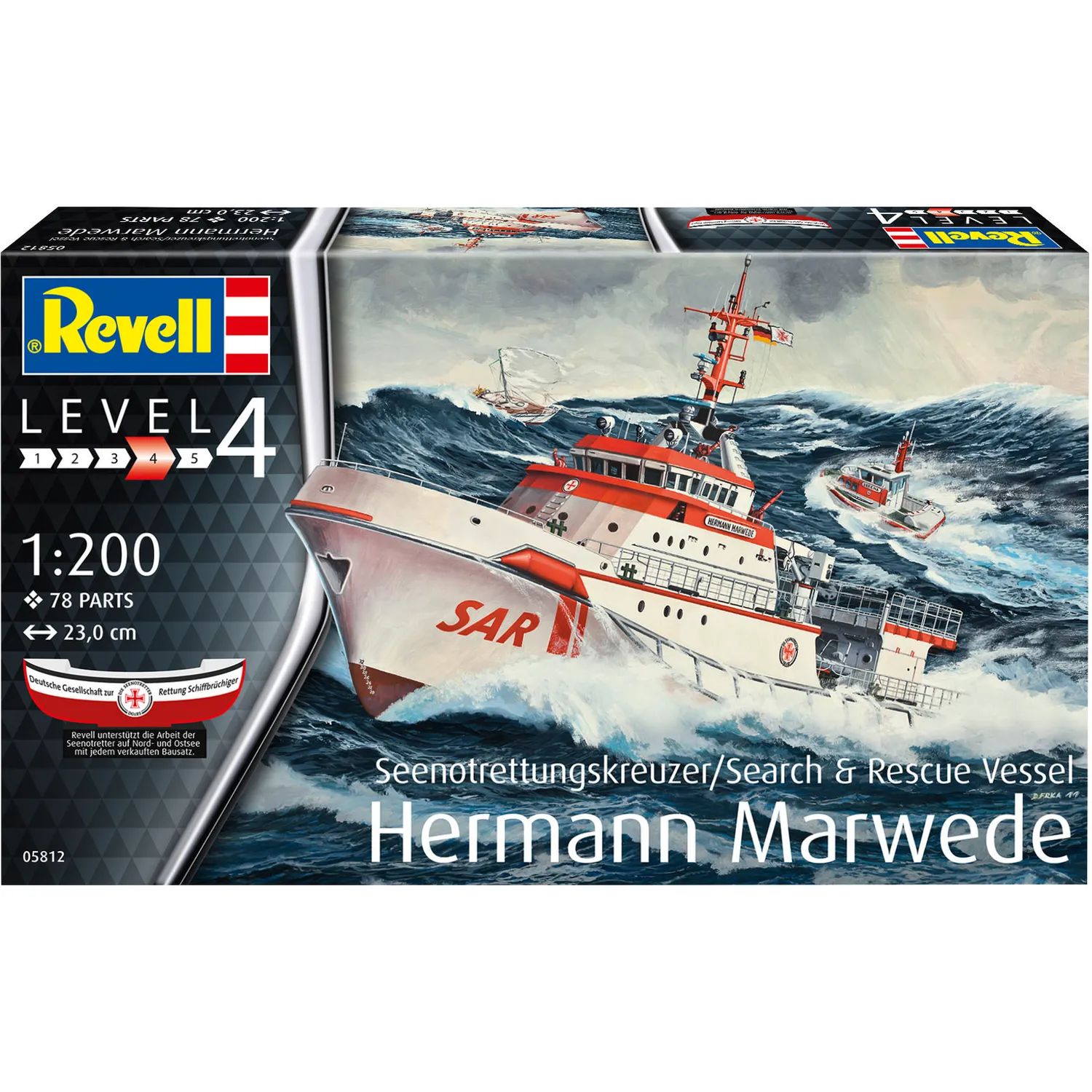 Сборная модель Revell Поисково-спасательное судно Hermann Marwede уровень 4, масштаб 1:200, 78 деталей (RVL-05812) - фото 12