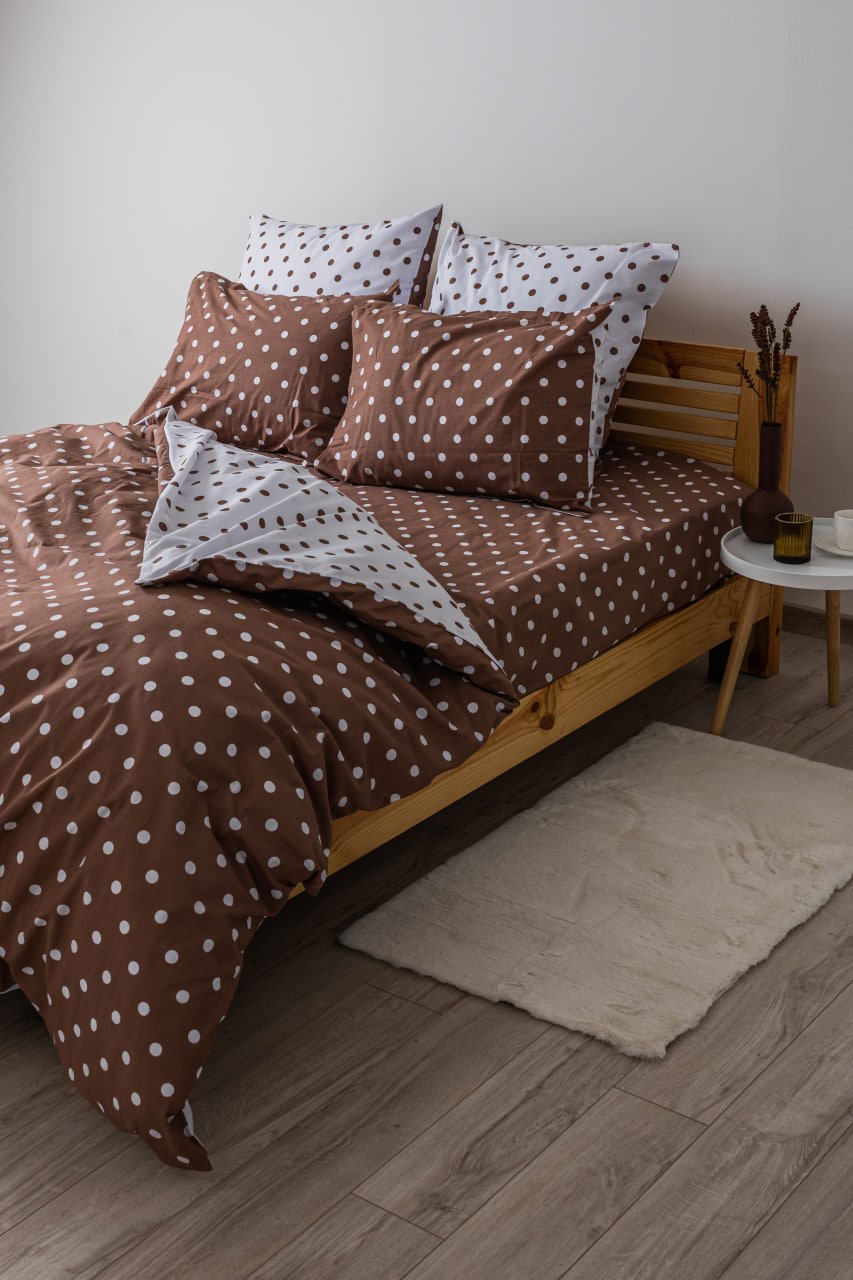 Комплект постельного белья ТЕП Happy Sleep Cappuccino Dots двуспальный коричневый с белым (2-03795_25128) - фото 5