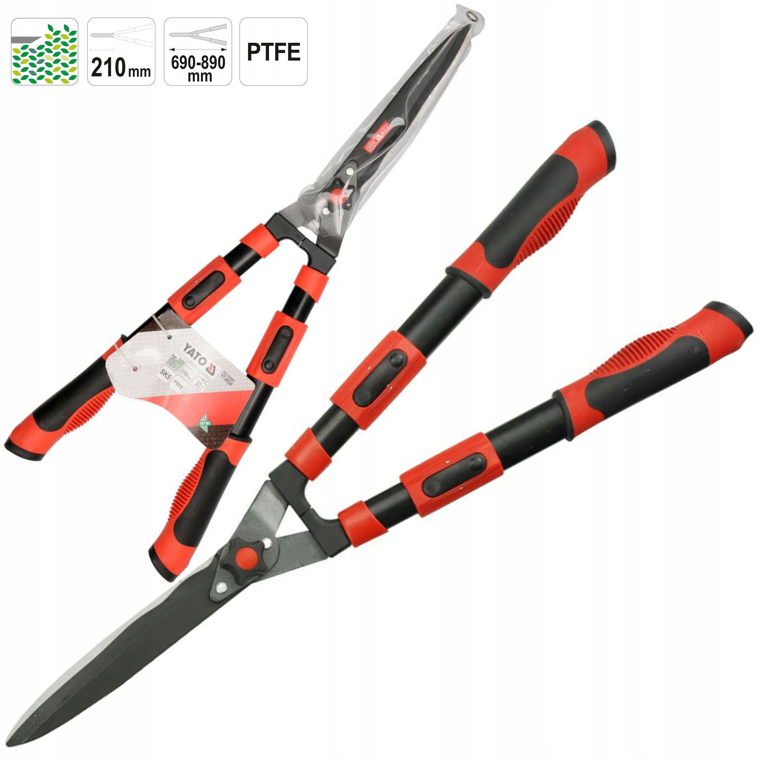 Ножиці Yato для живоплоту з телескопічними ручками 69-89 см - фото 4
