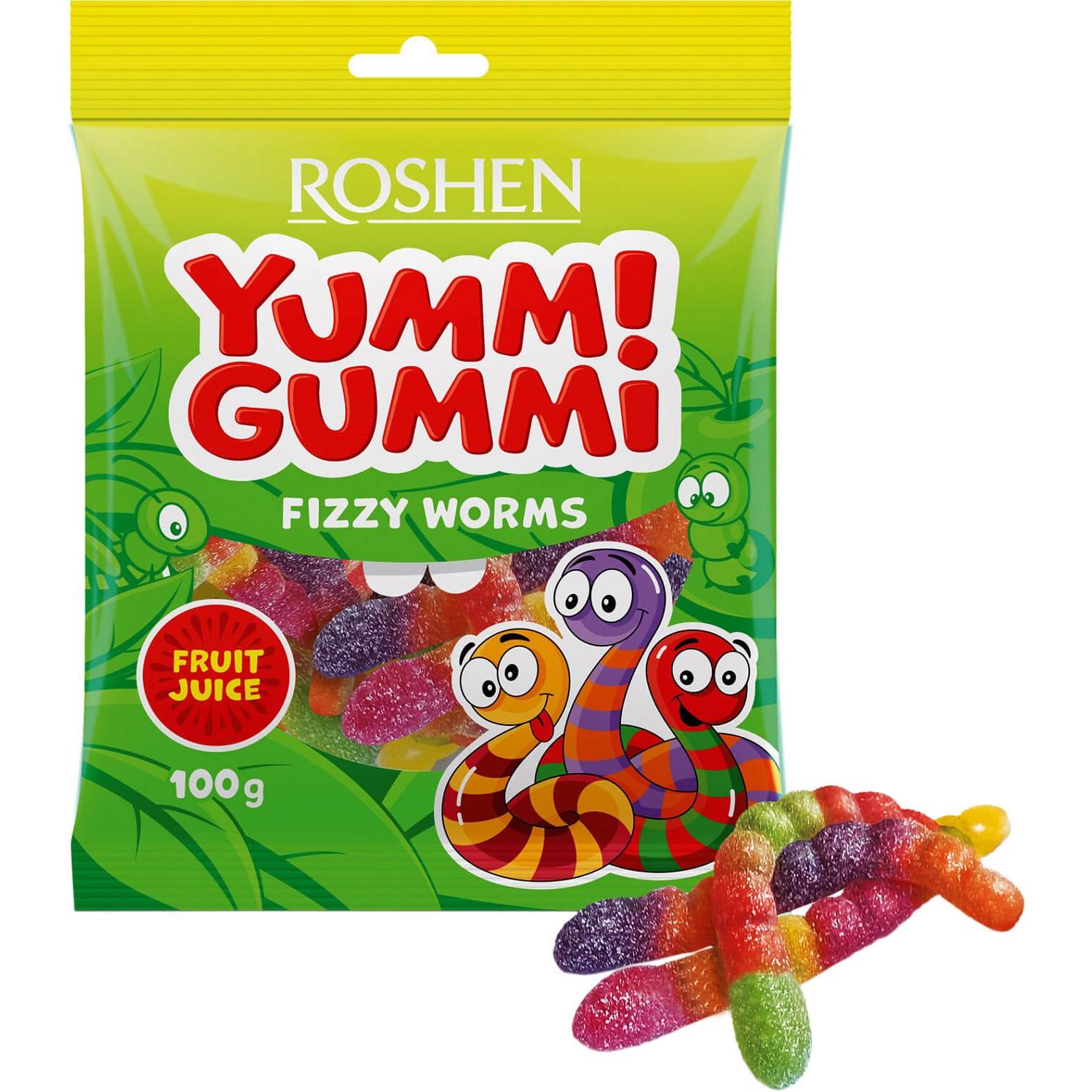 Цукерки Roshen Yummi Gummi Fizzy Worms 100 г (764593) - фото 1